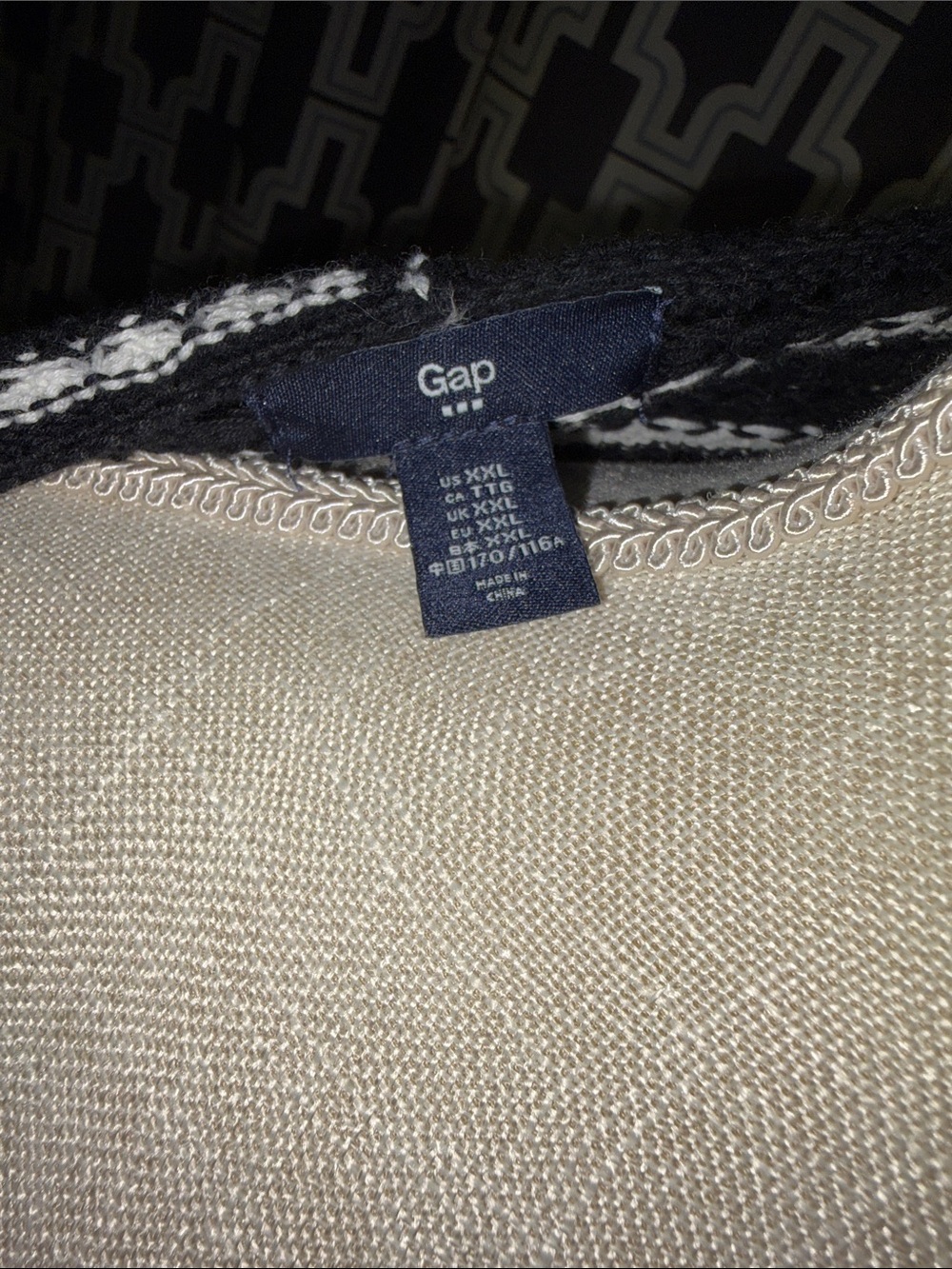 GAP Black and White Open-Front Knit Cardigan - Picture 5 of 5